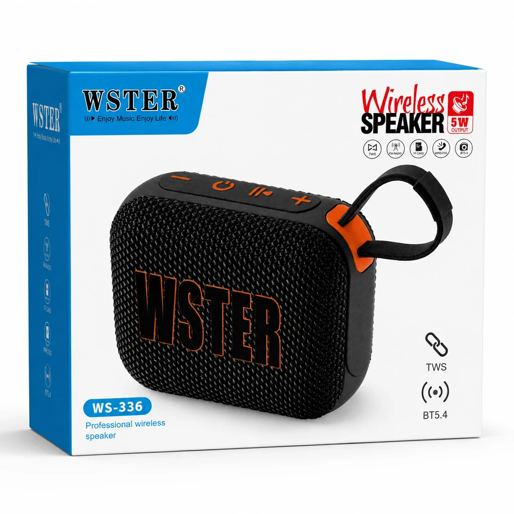 خرید اسپیکر شارژی بلوتوثی کوچک WSTER WS-336 با فلش رم و رادیو