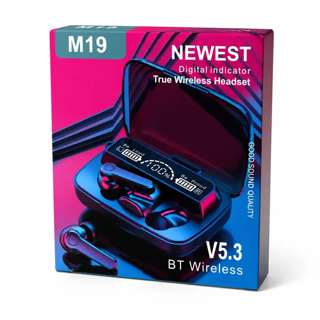 خرید هدفون بلوتوثی مدل M19 Newest با نویز کنسلینگ و قابلیت پاوربانک