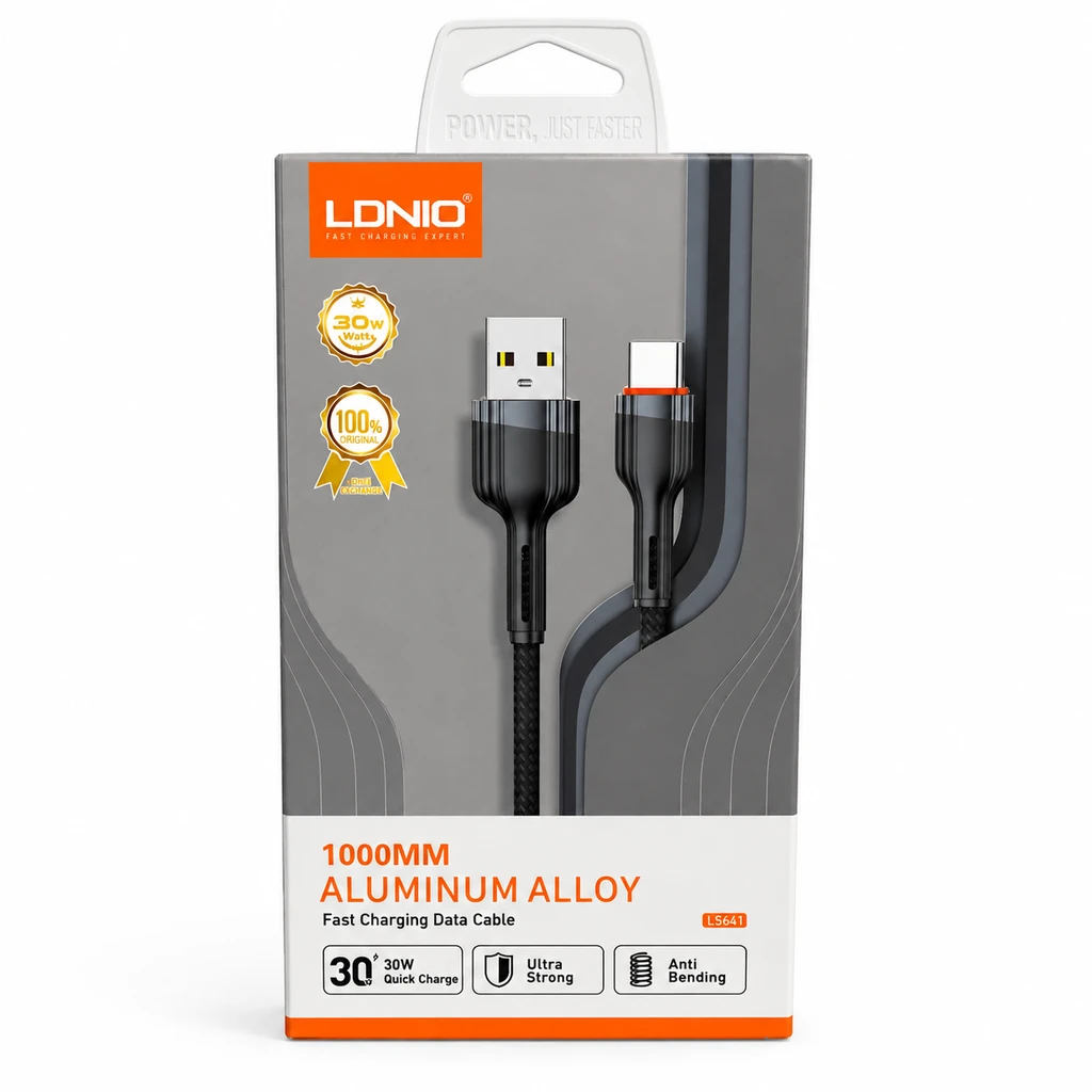 خرید کابل شارژر فست شارژ تایپ سی الدینیو مدل ls641
