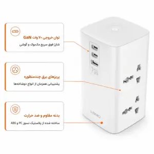 خرید شارژر و چند راهی برق الدینیو فست شارژ مدل sc4383