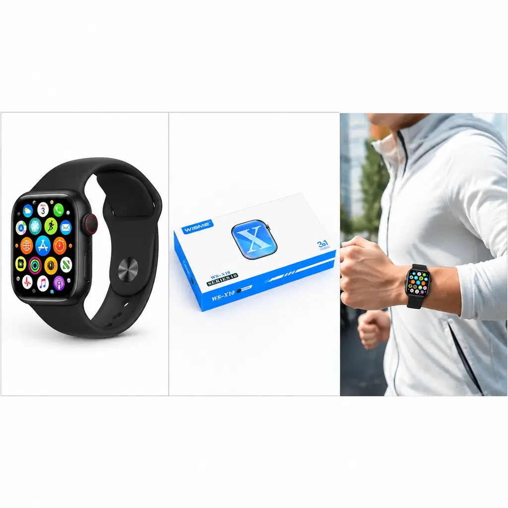 خرید ساعت هوشمند مدل wisme ws-x10 با 3 بند سیلیکونی