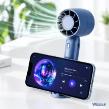 پنکه دستی شارژی مدل T10 با پایه نگهدارنده موبایل