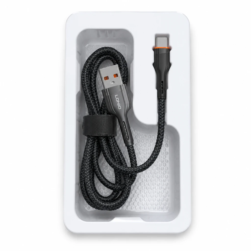 خرید کابل شارژر فست شارژ تایپ سی الدینیو مدل LS641 طول 1 متر