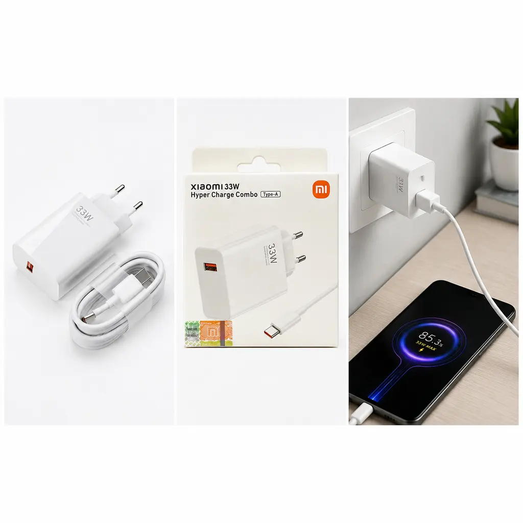 خرید شارژر 33 وات شیائومی اورجینال به همراه کابل تبدیل USB-C