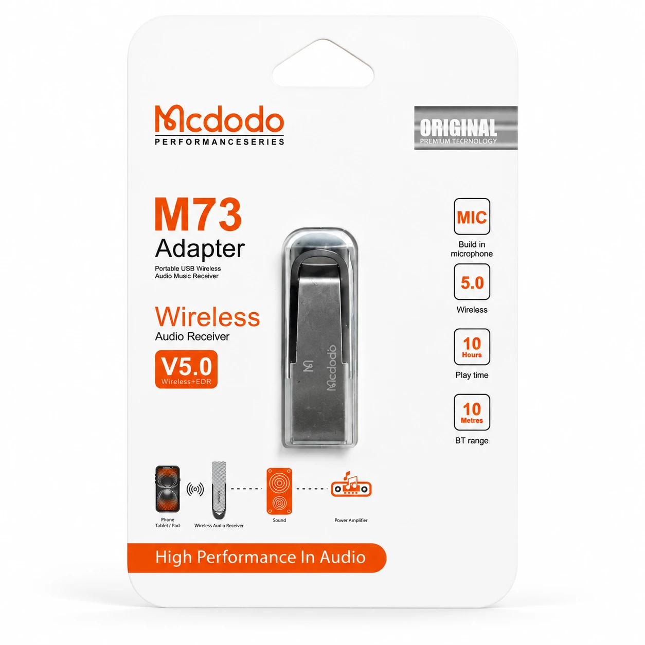 دانگل بلوتوث مکدودو mcdodo مدل m73 – گیرنده صوتی usb فلزی